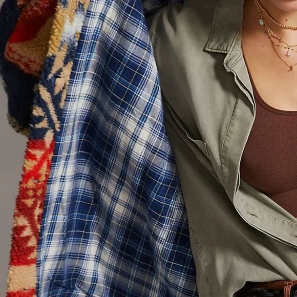 Anthropologie X Pilcro Leopard Sherpa Duster Jacket - Picture 10 of 11